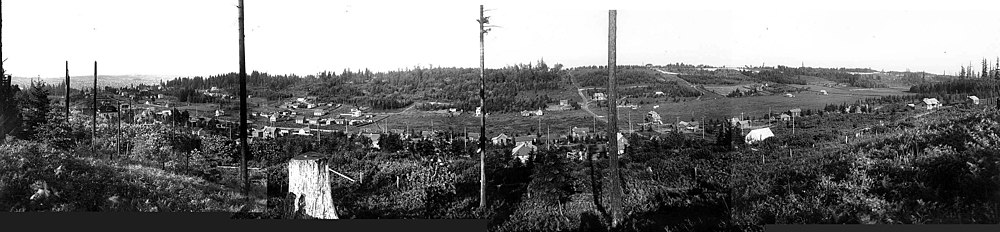 Asahel Curtis panorama of Pleasant Valley, Magnolia district, Seattle, 1909.jpg