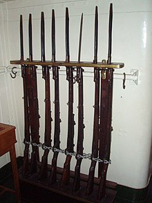 Mannlicher-Schonauer rifles on the Averof Cruiser Averof rifles.JPG