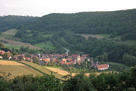 Bächlingen von Langenburg aus gesehen