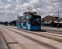 BRT bus at Manzese, Unungo MC.jpg