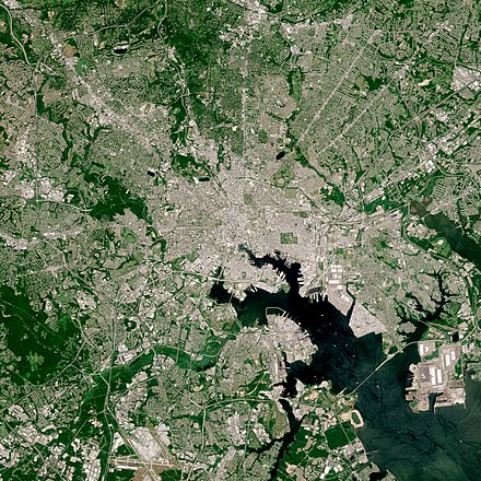 Satellite image of Baltimore