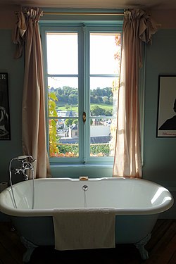 Bathroom in a hotel in Honfleur, Normandy, France