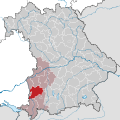 Lage im Regierungsbezirk Schwaben / in Bayern