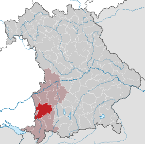 Beliggenheden af Landkreis Unterallgäu i Bayern (klikbart kort)