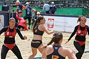 Deutsch: Beachhandball Europameisterschaften 2019 (Beach handball Euro); Tag 3: 4. Juli 2019 – Frauen, Hauptrunde Gruppe I, Ungarn-Niederlande 0:2 (20:23, 14:21) English: Beach handball Euro; Day 3: 4 July 2019 – Women Main Round Group I – Hungary-Netherlands 0:2 (20:23, 14:21)