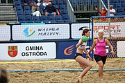 Deutsch: Beachhandball Europameisterschaften 2019 (Beach handball Euro); Tag 5: 6. Juli 2019 – Frauen, Halbfinale, Ungarn-Niederlande 2:0 (19:16, 15:12) English: Beach handball Euro; Day 5: 6 July 2019 – Semifinal Women – Hungary-Netherlands 2:0 (19:16, 15:12)