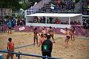 Deutsch: Beachhandball bei den Olympischen Jugendspielen 2018; Tag 5, 10. November 2018; Mädchen, Hauptrunde - Chinese Taipei (Taiwan)-Niederlande 1:2 English: Beach handball at the 2018 Summer Youth Olympics at 11 October 2018 – Girls Main Round – Chinese Taipei (Taiwan)-Netherlands 1:2