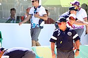 Deutsch: Beachvolleyball bei den Olympischen Jugendspielen 2018; Tag 8, 14. Oktober 2018; Mädchen, Achtelfinale – Mexiko-China 0:2 (15–21/16–21) English: Beach volleyball at the 2018 Summer Youth Olympics at 14 October 2018 – Girls Round of 16 – Mexico-China 0:2 (15–21/16–21)