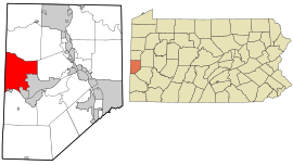 Beaver County Pennsylvania incorporated and unincorporated areas Ohioville highlighted.svg