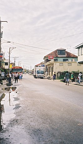 Hoofdstraat in Dangriga