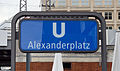 * Nomination Berlin: Alexanderplatz station, subway sign --Taxiarchos228 07:23, 5 October 2012 (UTC) * Promotion Good quality.--ArildV 14:00, 5 October 2012 (UTC)