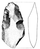 Partial biface from the Acheulean strata of the Manzanares valley in Madrid (Spain). Bifaz parcial (Madrid).png