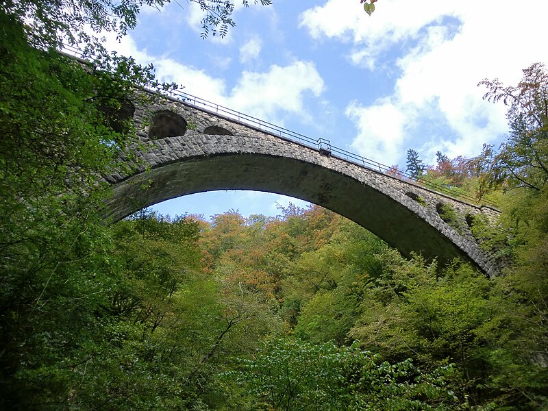 File:Blejski vintgar - ločni most čez reko Radovno.jpg