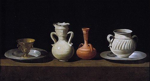 Francisco de Zurbarán, Bodegón or Still Life with Pottery Jars (1636), Museo del Prado, Madrid
