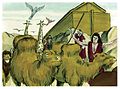 Nuh dan segala binatang liar, segala binatang melata dan segala burung, semuanya yang bergerak di bumi, masing-masing menurut jenisnya, keluarlah dari bahtera itu. (ayat 18-19).