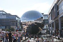 The Planetarium (a large stainless-steel sphere), and people outside of "At-Bristol" at the Bristol Harbour Festival in 2008. BristolHarbourFestival-Planetarium.JPG