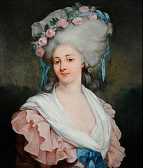 A Lady in Pink with a Band of Roses in her Hair