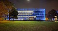 * Nomination Hunt Library at Carnegie Mellon University in Pittsburgh. The building is illuminated by multicoloured lights that change to different patterns every few minutes. This photo was blended from two exposures so as to correctly expose both the bright building and the dark grass in the foreground. --Dllu 04:30, 23 October 2015 (UTC) * Promotion Good quality. --Uoaei1 06:50, 23 October 2015 (UTC)