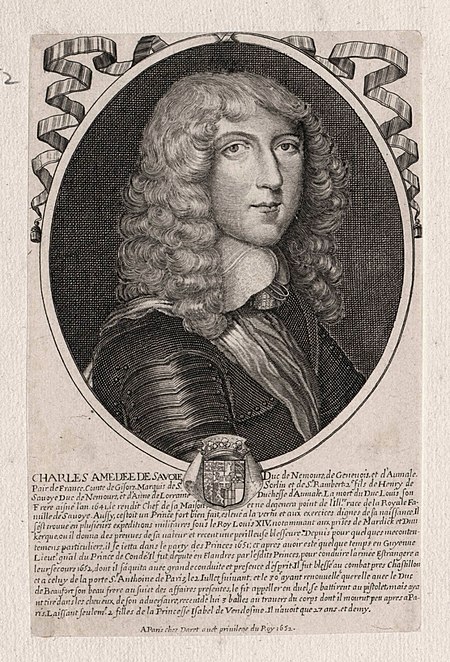 Charles Amédée of Savoy, Duke of Nemours in 1652.jpg