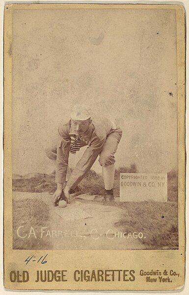 File:Charles Andrew Farrell, Catcher, Chicago, from the series Old Judge Cigarettes MET DP827342.jpg