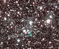 Near-Infrared image of HM1 taken with ESO's VISTA. Some cluster members are marked.