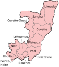 Harta administrativă a Republicii Congo