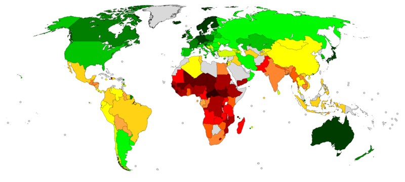 File:Countries by inequality-adjusted Human Development Index (2019).png