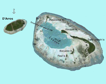 Illustration de l'île située au nord-ouest de l'atoll de Saint-Joseph.