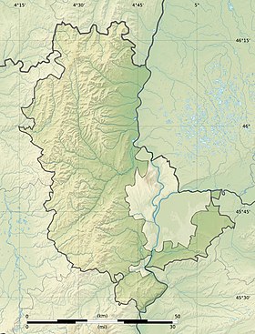 Se på det topografiske kort over Rhône