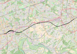 Spoorlijn Essen - Bochum op de kaart
