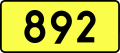 English: Sign of DW 892 with oficial font Drogowskaz and adequate dimensions.