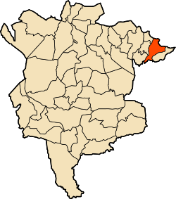 Localização da cidade dentro da província de M'Sila