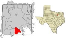 Aree incorporate della contea di Dallas Texas Lancaster highighted.svg