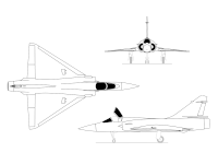 Dassault Mirage 2000C 3-view line drawing.gif