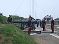 Firing of the noon gun at Fort George