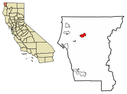 Location of Gasquet in Del Norte County, California