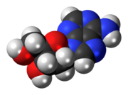 Ruimtevullend model van het deoxyadenosinemolecuul