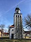 Die Dorfkirche in Alt Bork (Linthe, Brandenburg) ist eine neubarocke Saalkirche, die 1910 im Stil der Heimatschutzarchitektur errichtet wurde. Im Inne...
