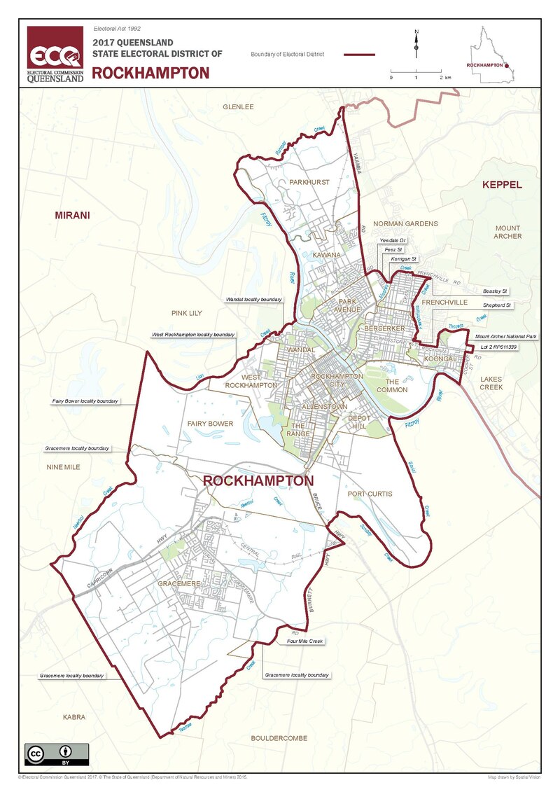 Map Of Rockhampton Suburbs Electoral District Of Rockhampton - Wikipedia