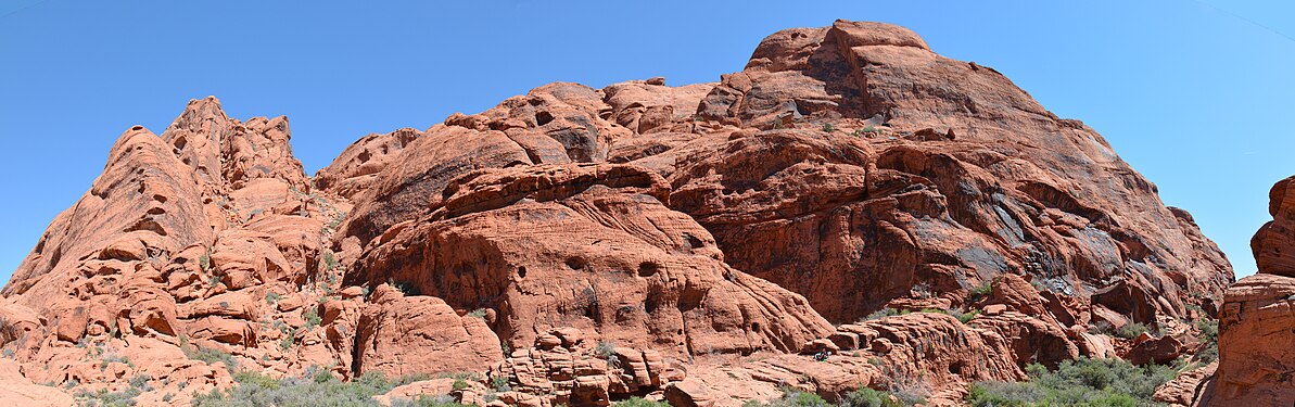 Entrance to Dark Corridor climbing area at Calico Hills, Red Rock Canyon, Nevada