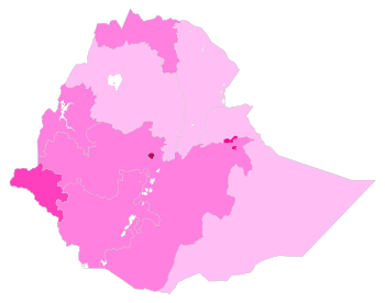 Regions of Ethiopia by Human Development Index in 2018
.mw-parser-output .legend{page-break-inside:avoid;break-inside:avoid-column}.mw-parser-output .legend-color{display:inline-block;min-width:1.25em;height:1.25em;line-height:1.25;margin:1px 0;text-align:center;border:1px solid black;background-color:transparent;color:black}.mw-parser-output .legend-text{}
0.601 above
0.551 to 0.600
0.501 to 0.550
0.451 to 0.500
0.401 to 0.450 Ethiopian Regions 2018 HDI.svg