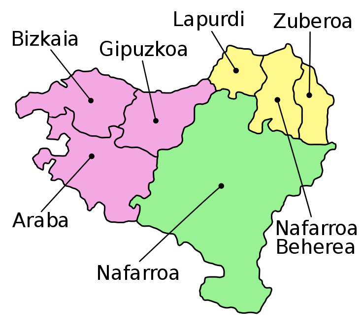 Karte Aufteilung des Baskenlandes