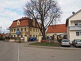 Deutsch: Fünfstetten, Marktplatz 1 Gasthof SchlößleBLfD D-7-79-148-3