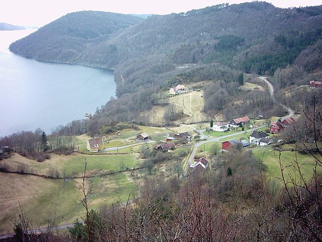 View of Fleseland on the Rosfjorden