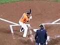 San Francisco Giants second baseman Freddy Sanchez at bat during Game 2 of the National League Division Series against the Atlanta Braves at AT&T Park. The Braves won 5-4 in extra innings.