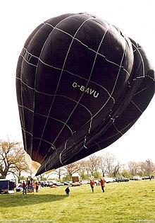 Solar powered balloon G-BAVU first to cross English Channel on 1 Nov 1984