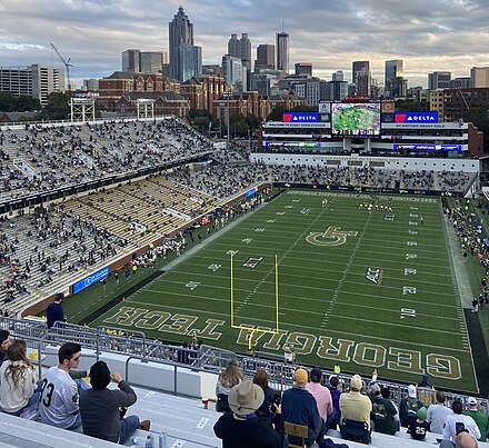 Georgia Tech plays Notre Dame on October 31, 2020, with the stadium's new artificial turf field.