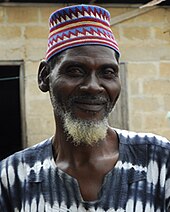 Hat tapestry crocheted and worn in Ghana. GhanaTapestryCrochetHat.jpg