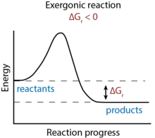 Gibbs free energy changes Exergonic reaction.png