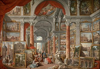 Giovanni Paolo Panini, Picture Gallery with Views of Modern Rome, 1757